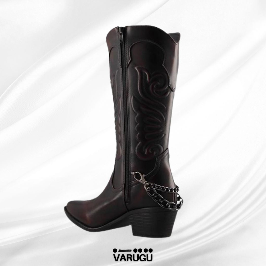 Botas negras con cadena para mujer