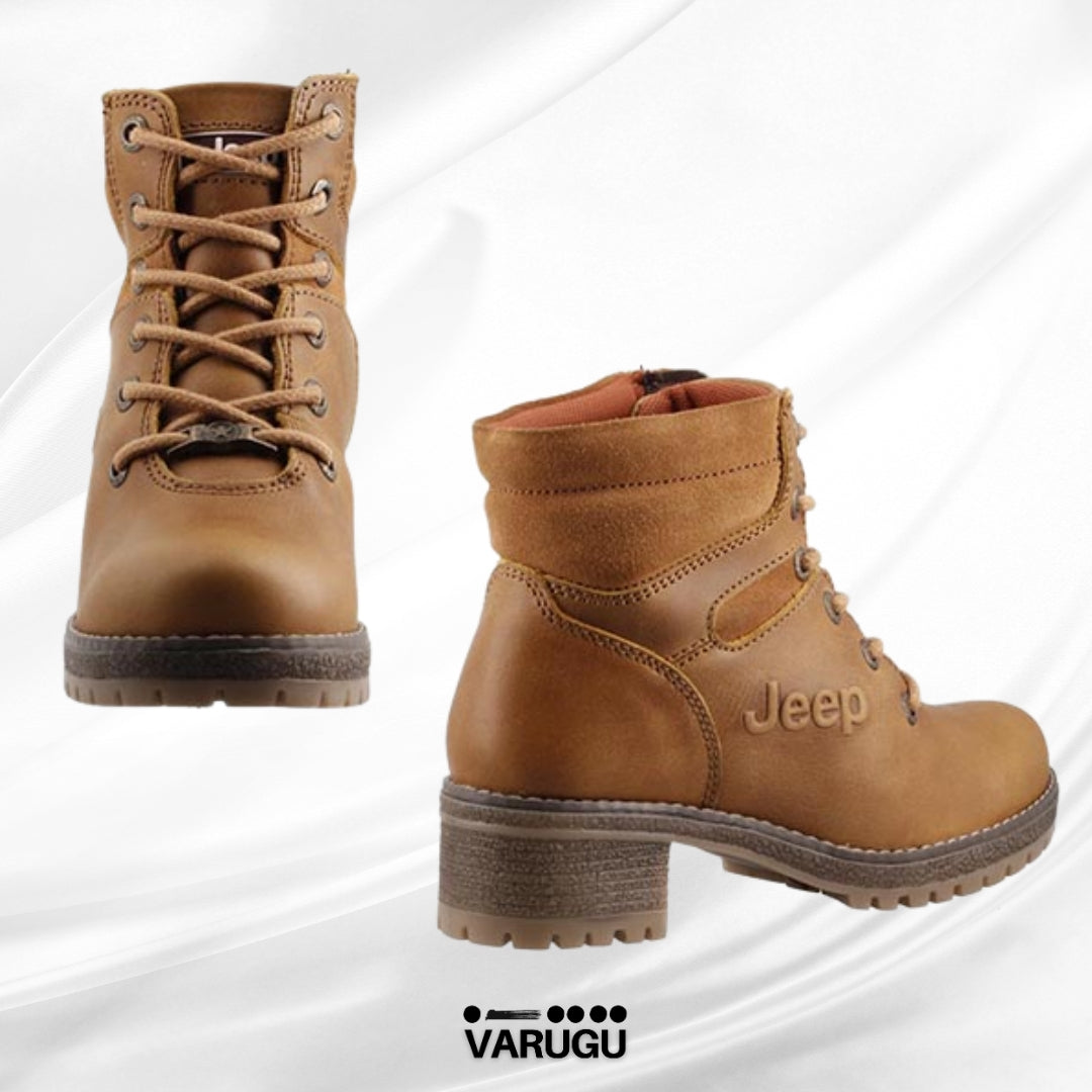 Botines color miel con agujeta de dama