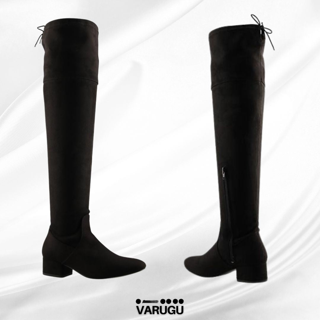 Botas negras largas de piso negras de mujer