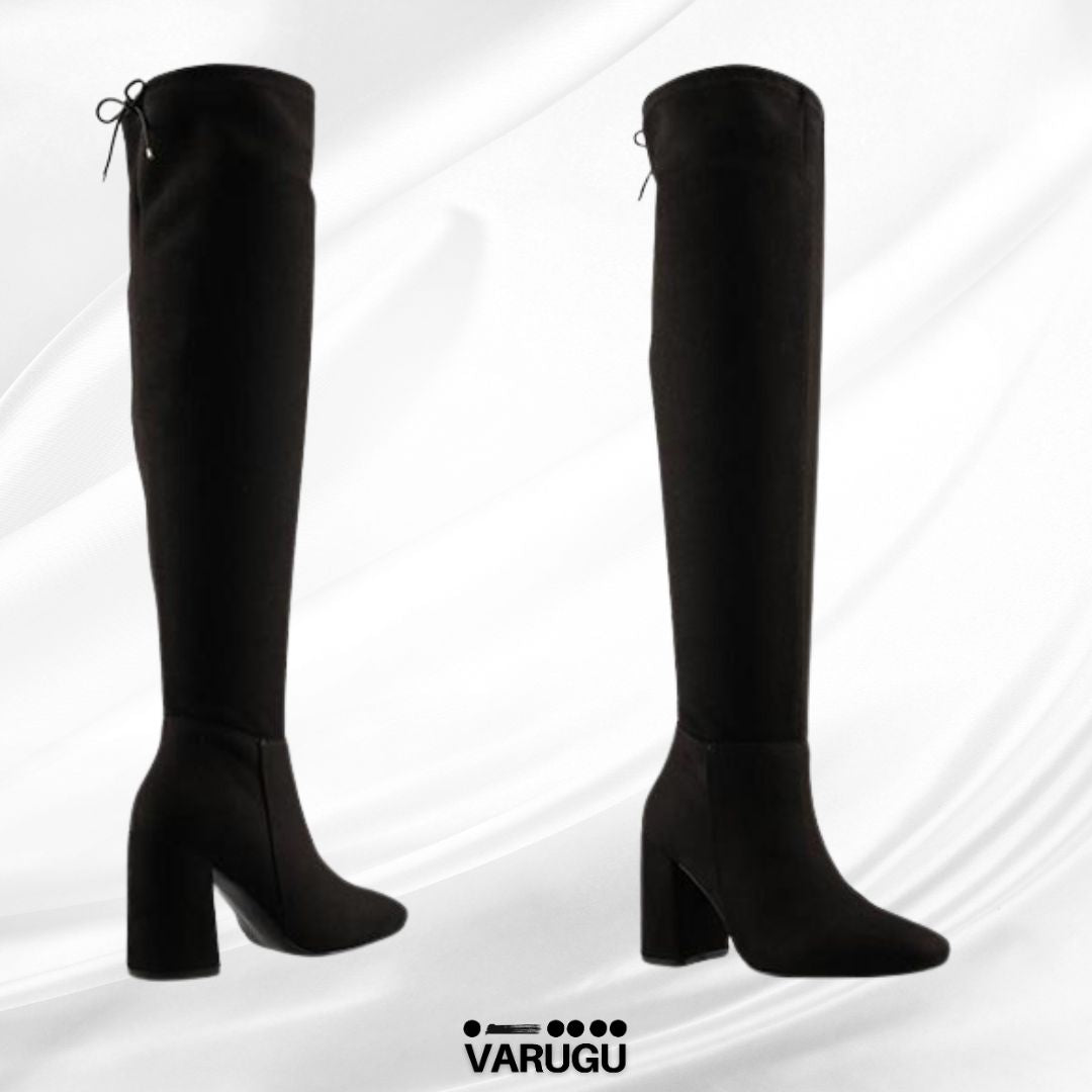Botas negras largas de piso negras de mujer