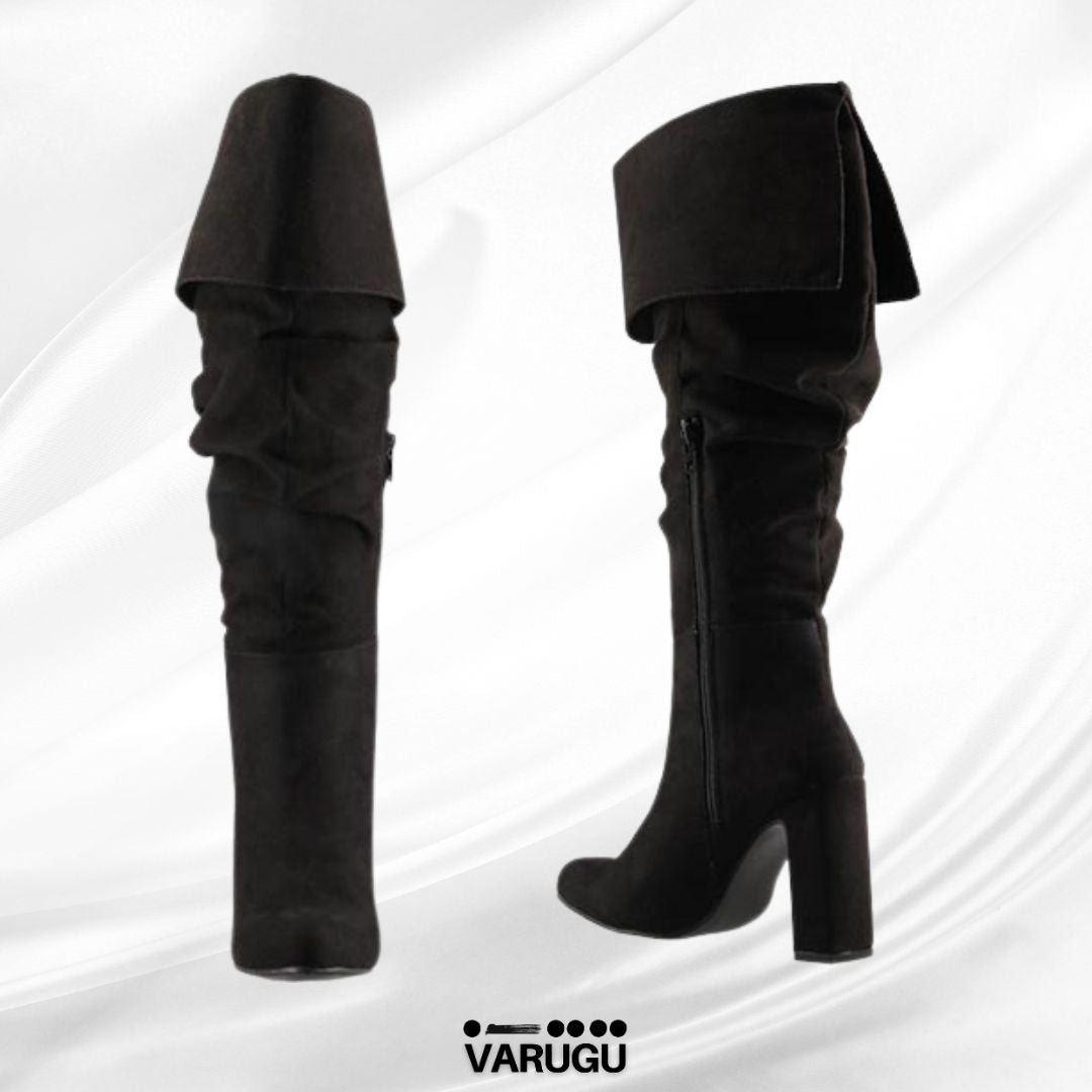 Botas negras con borde largas negras