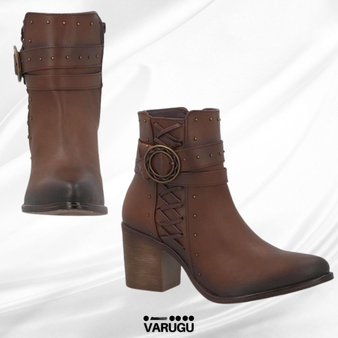 Botines café elegantes para mujer