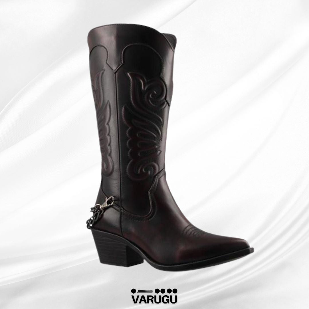 Botas negras con cadena para mujer