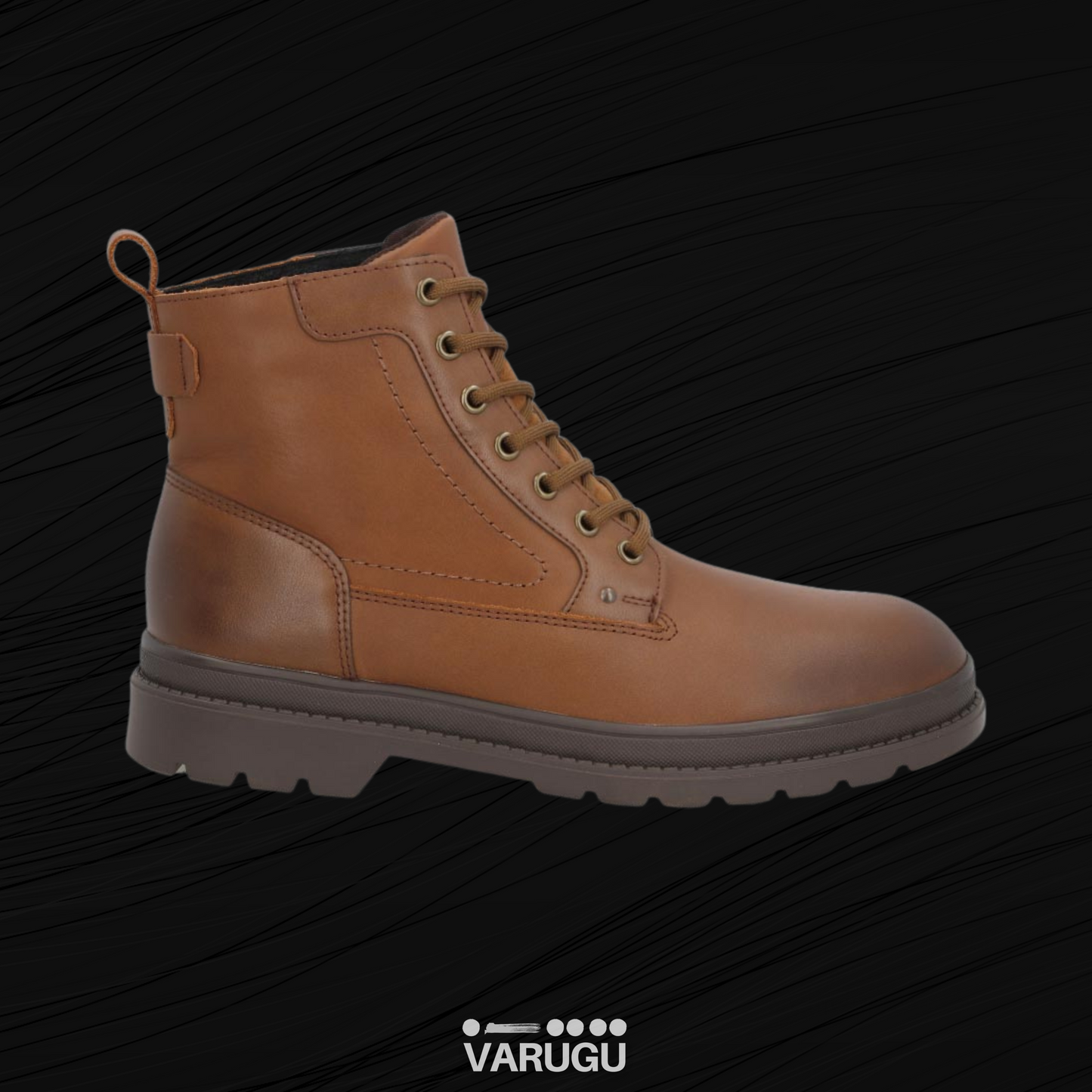 Botines color nuez oscuros de piel