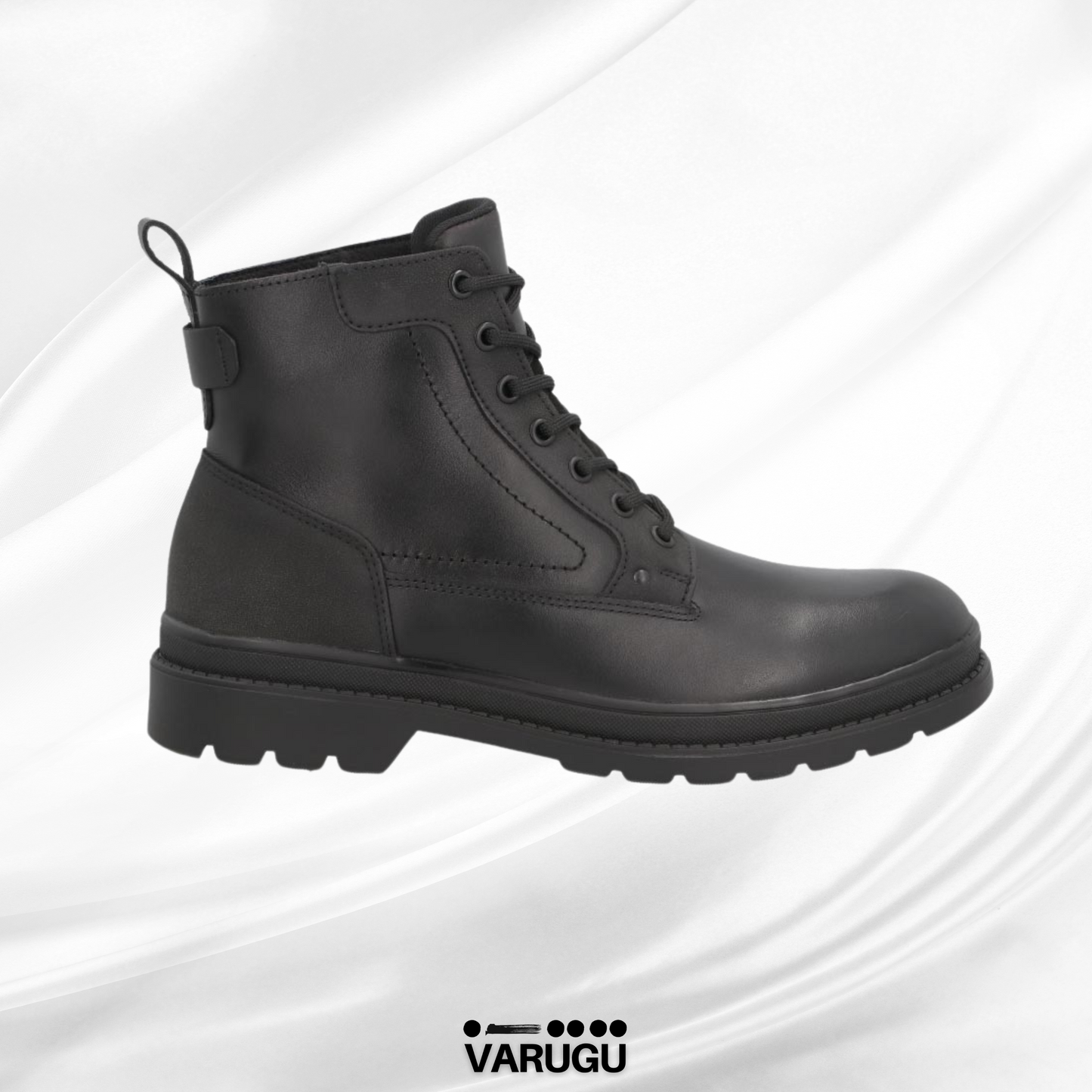 Botines negros cómodo con agujeta
