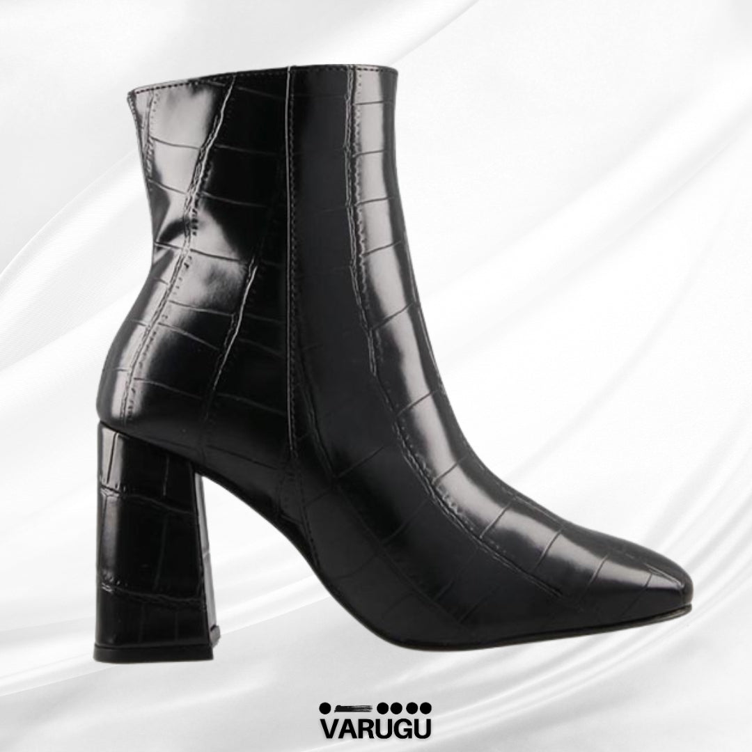 Botines color negro de mujer diseño cuadros
