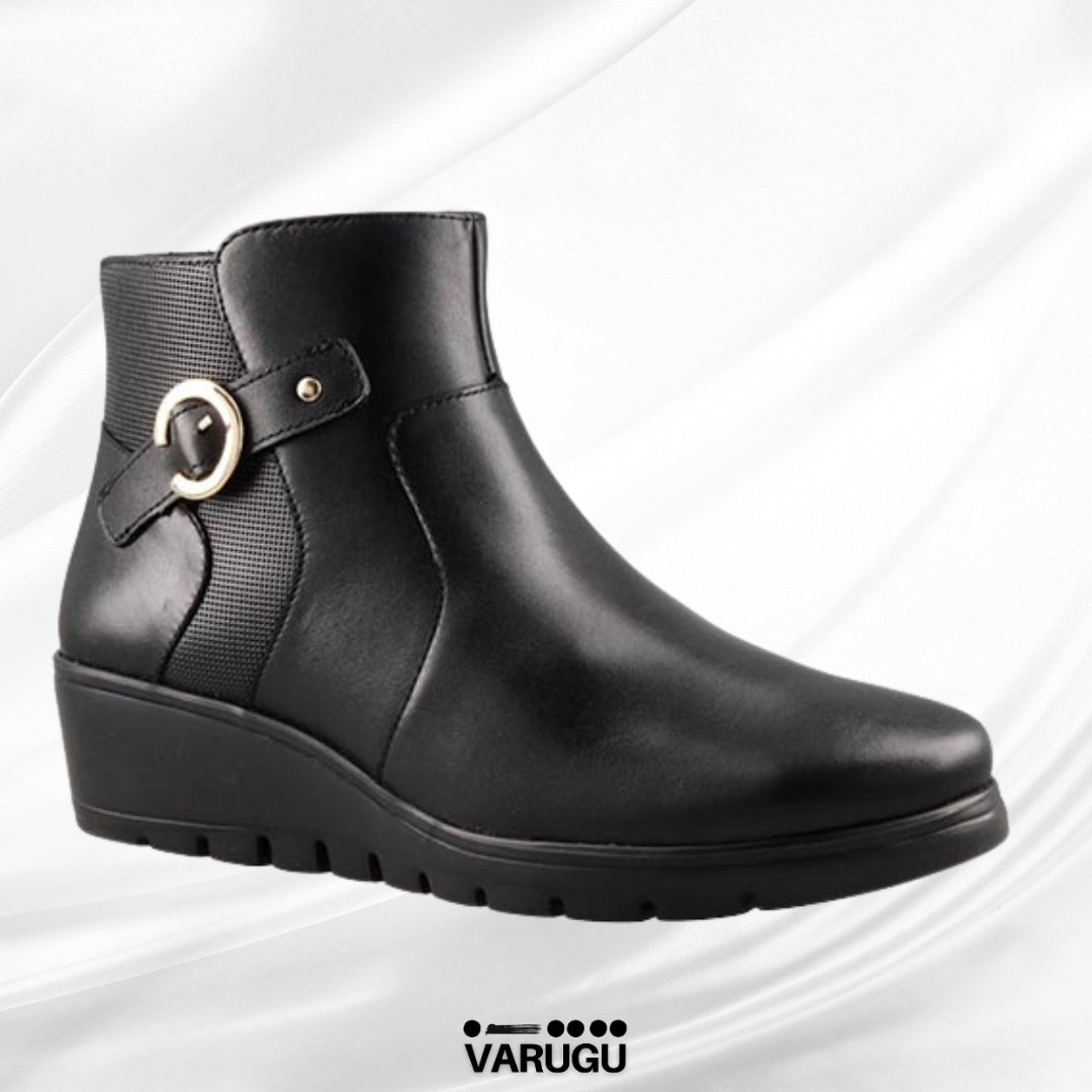 Botines Flexi de piel negros corridos de dama