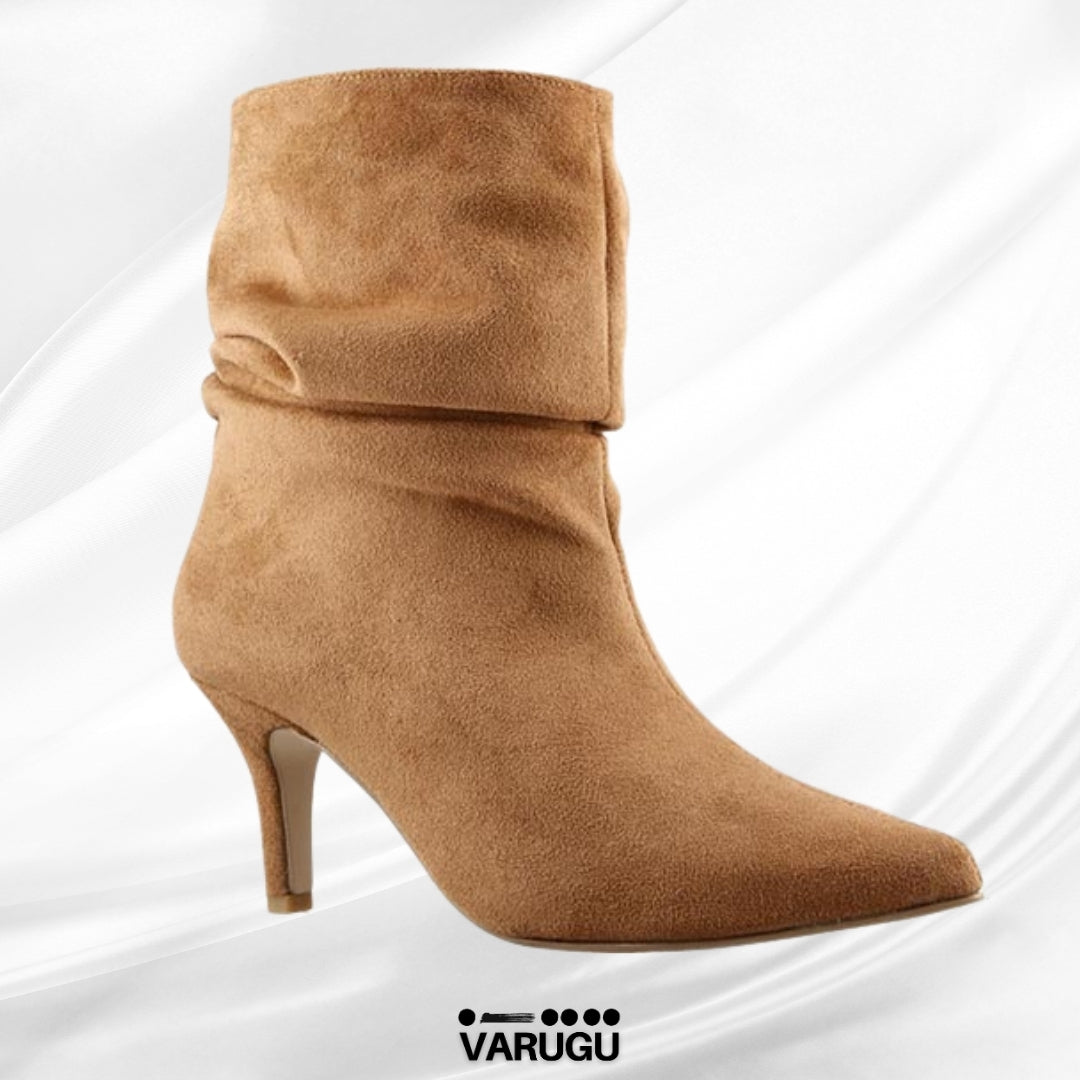 Botines camel para mujer con relieve