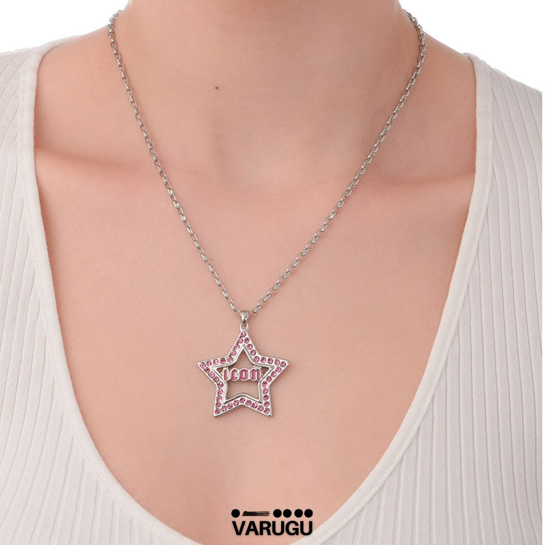 Collar plata con estrella rosa - Paris Hilton