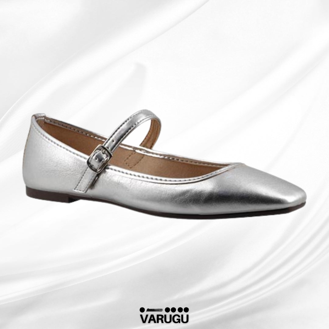 Flats con plata estilo ballerina