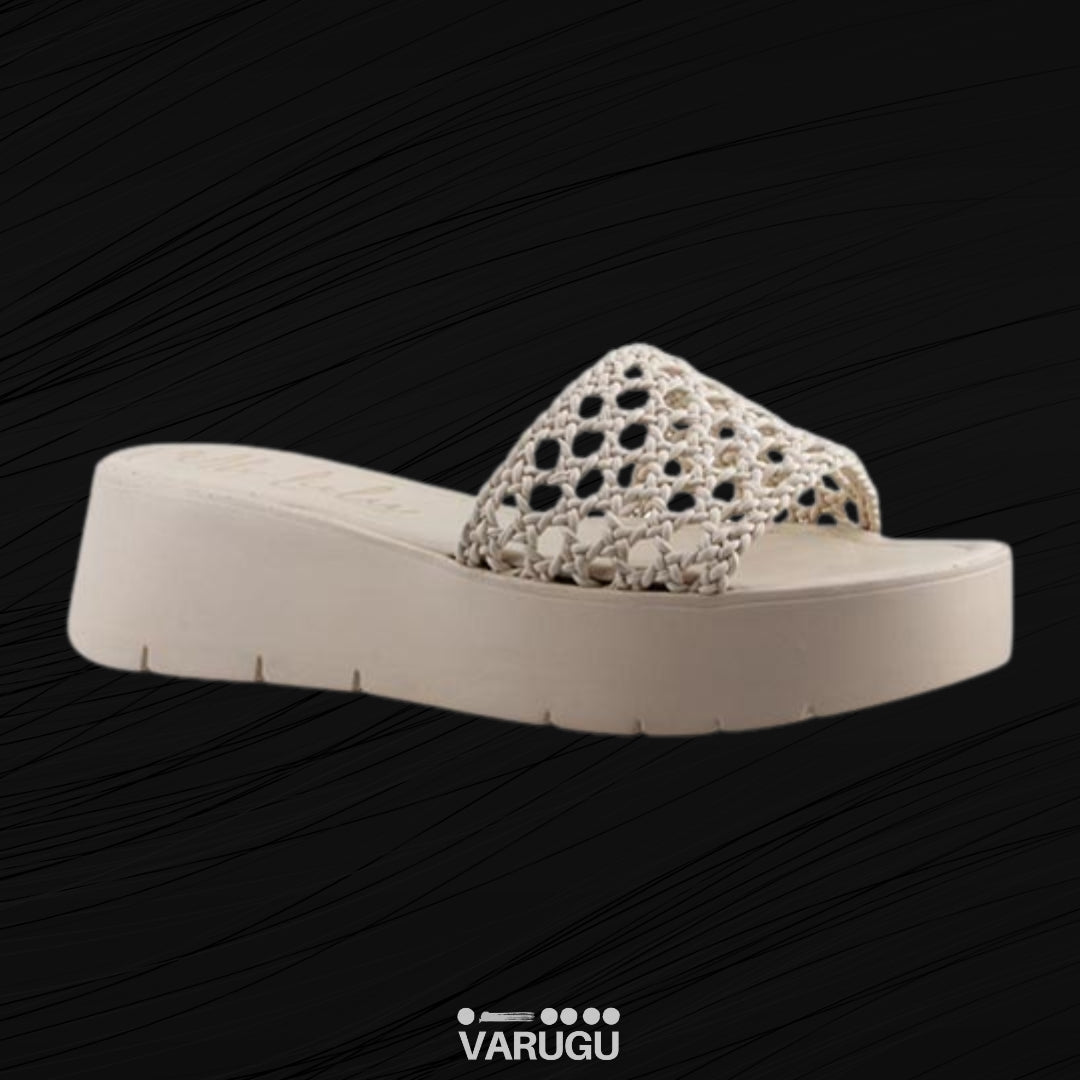 Sandalias de sintético tejido con plataforma