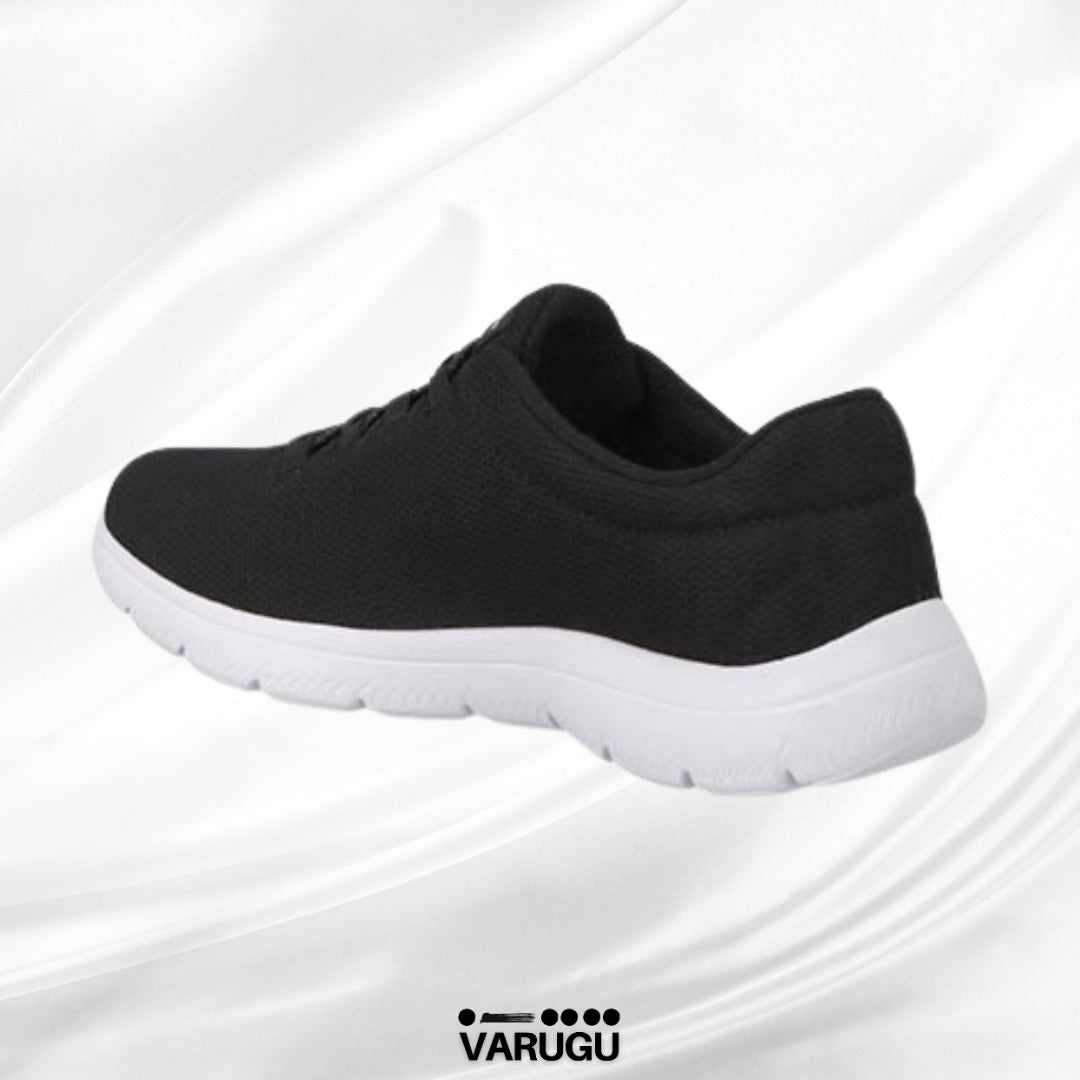 Tenis Skechers sport negros con suela blanca mujer