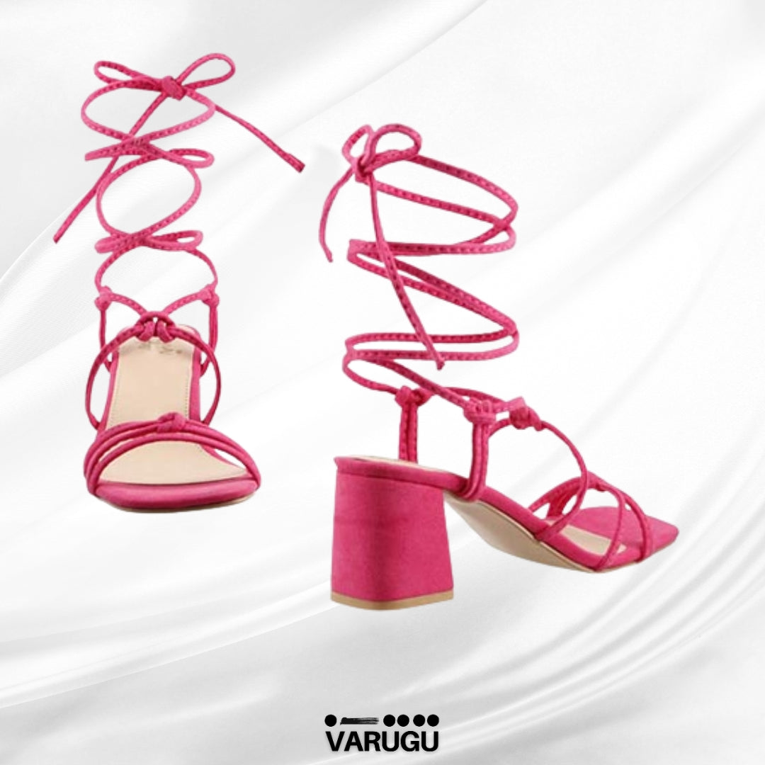 Zapato de tacón color rosa valentino