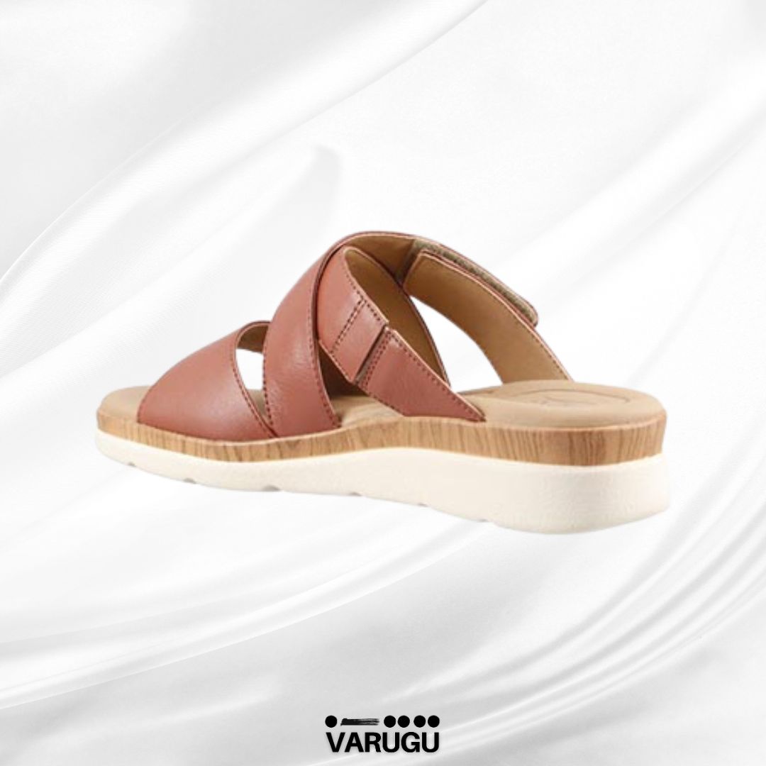 Sandalias FLEXI de piel color terracota