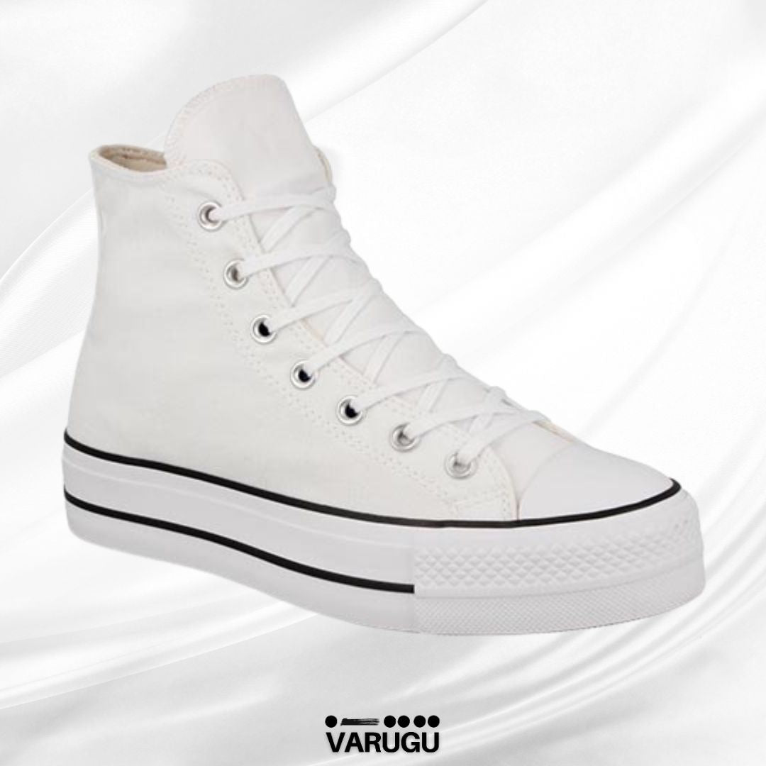 Tenis CONVERSE blancos tipo botín para mujer