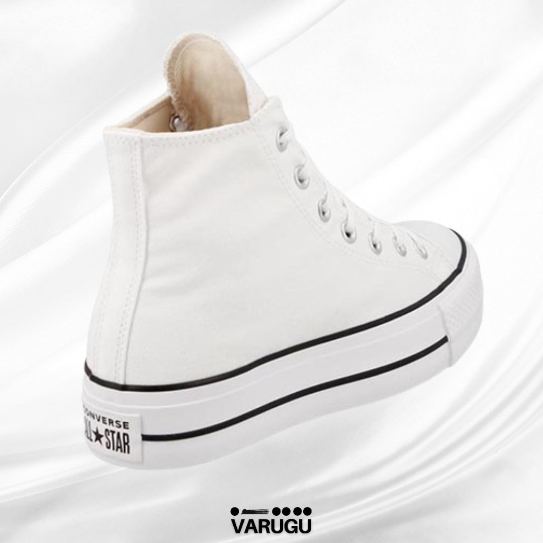 Tenis CONVERSE blancos tipo botín para mujer