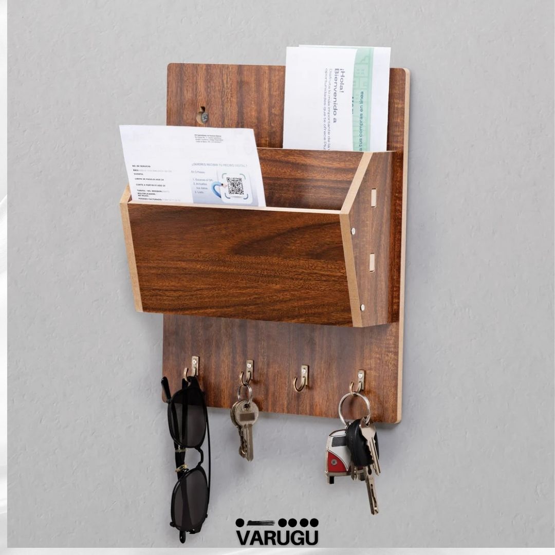 Cuelga llaves en tono madera
