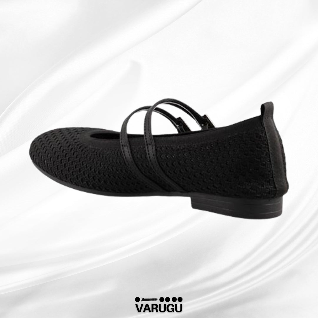 Flats negros con doble cinta de ajuste
