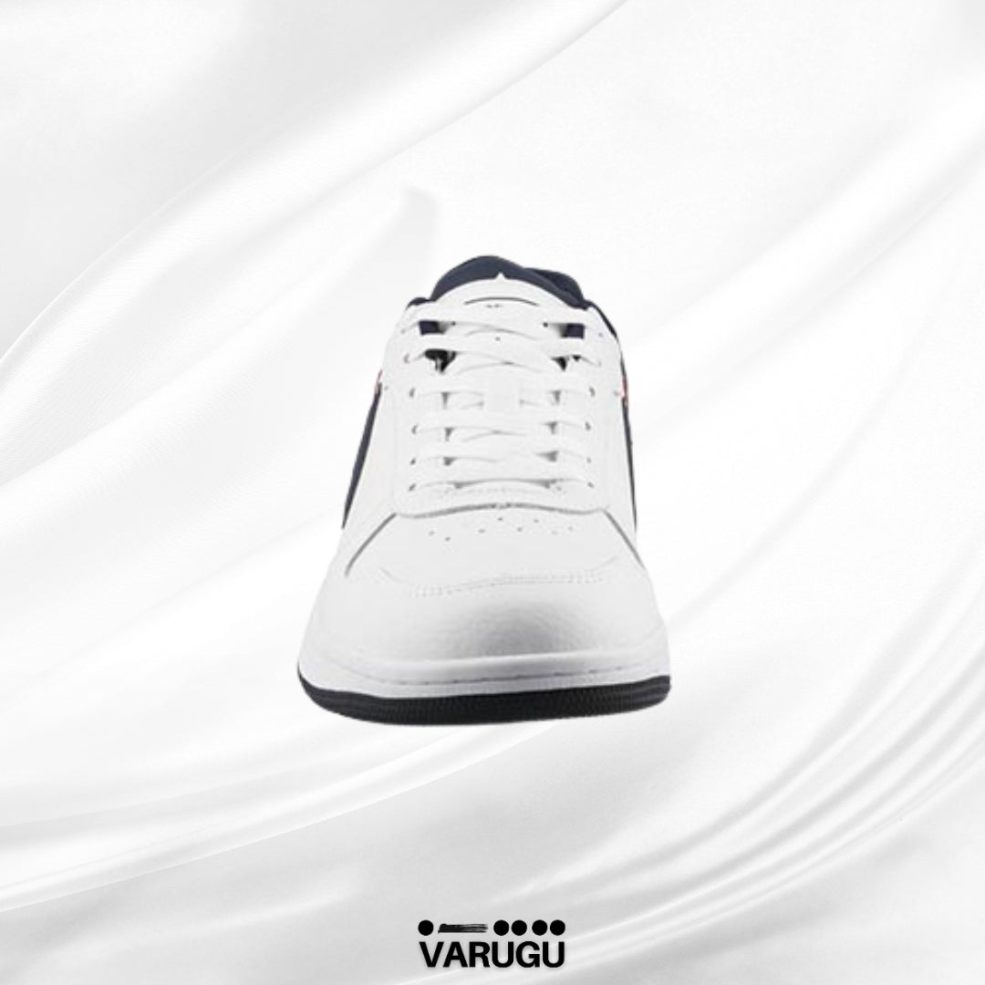 Tenis PIRMA de piel color blanco con marino para caballero