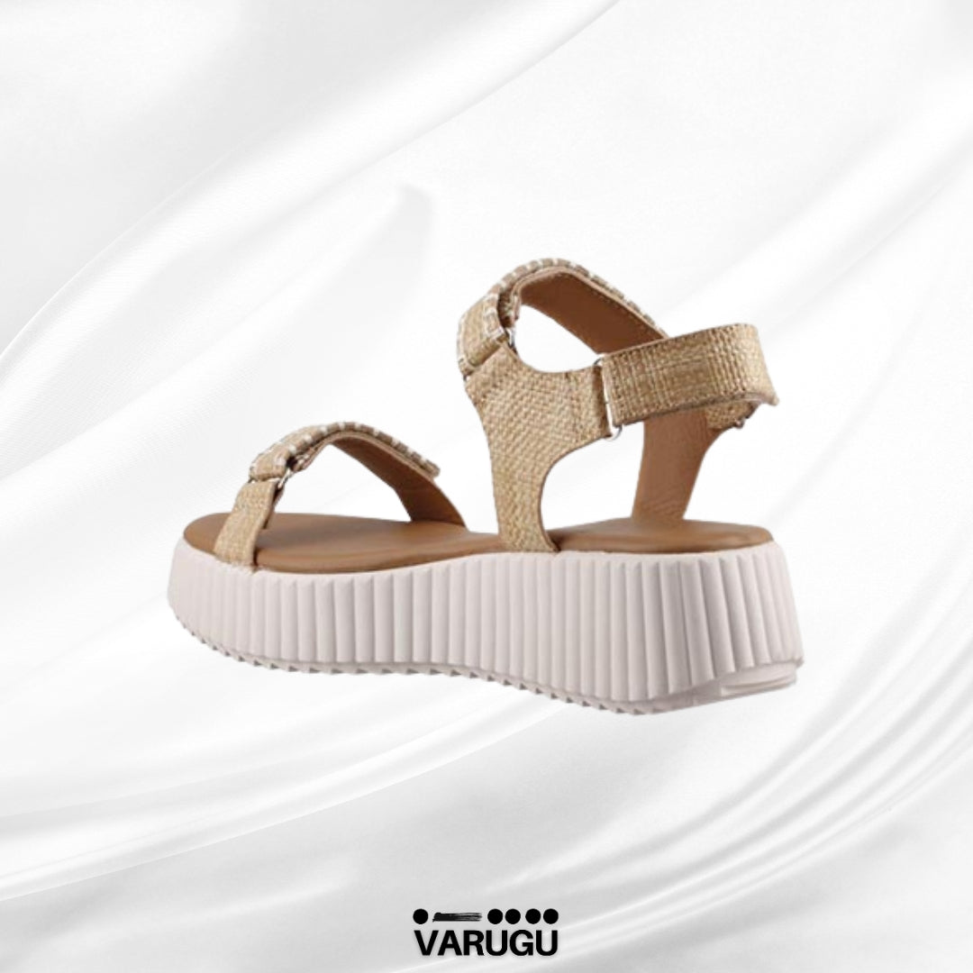 Sandalias para dama con cintas plegables