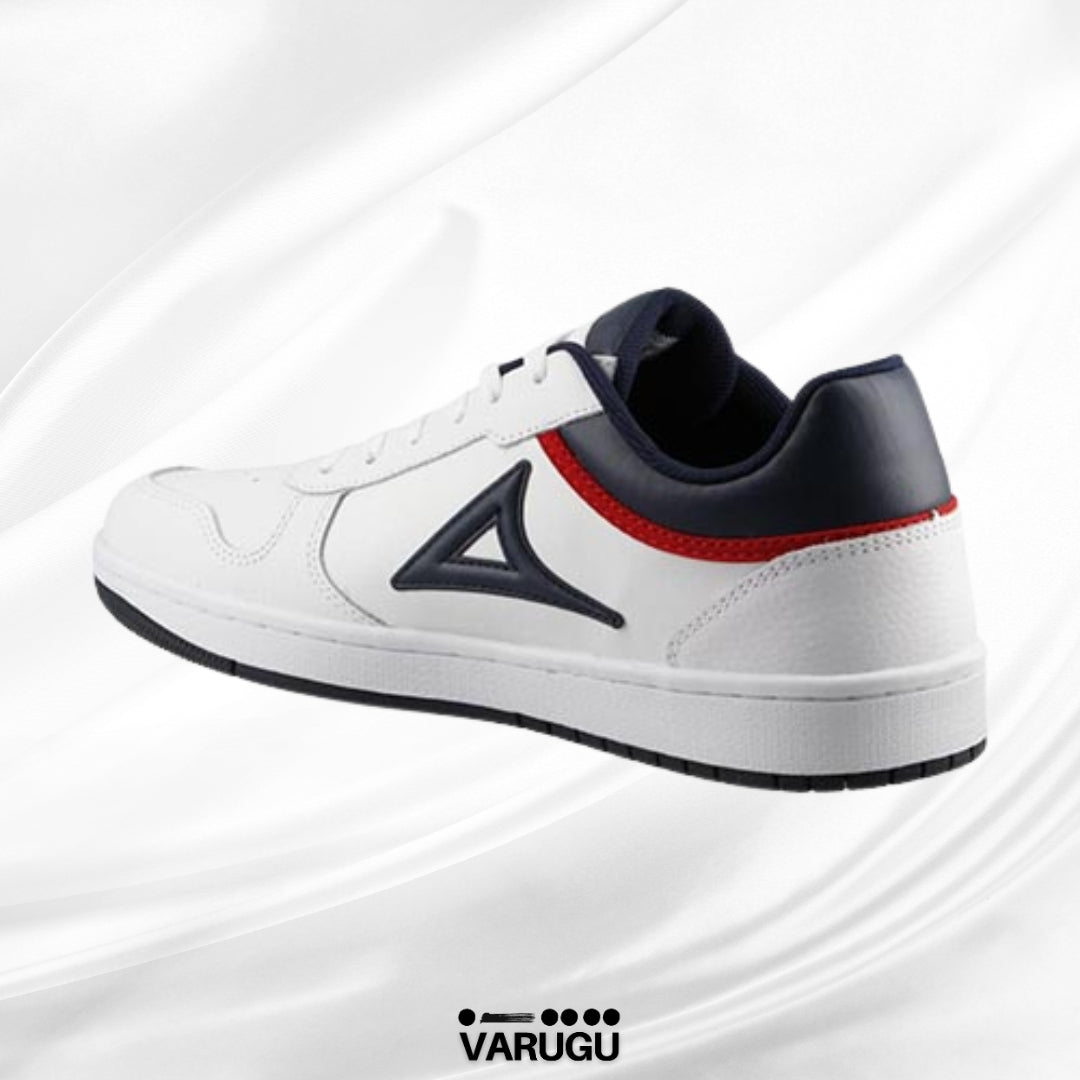 Tenis PIRMA de piel color blanco con marino para caballero
