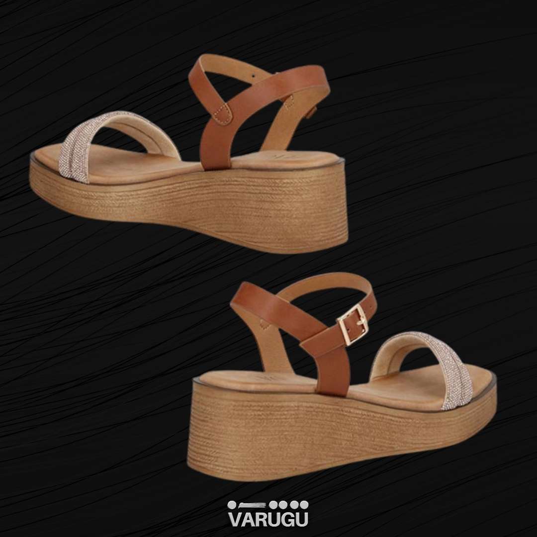 Sandalias con cinta, estilo casual y moderno color café