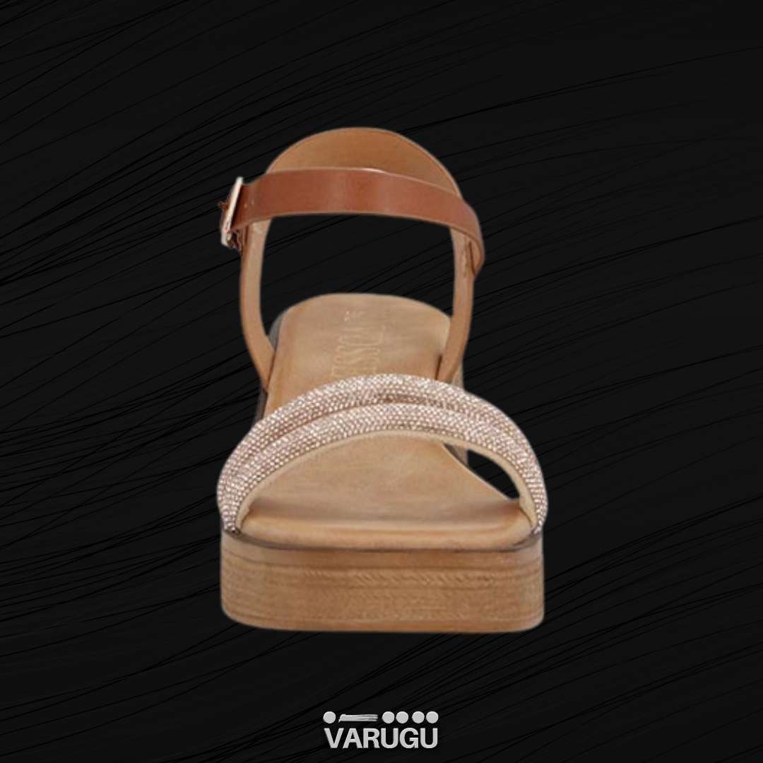 Sandalias con cinta, estilo casual y moderno color café