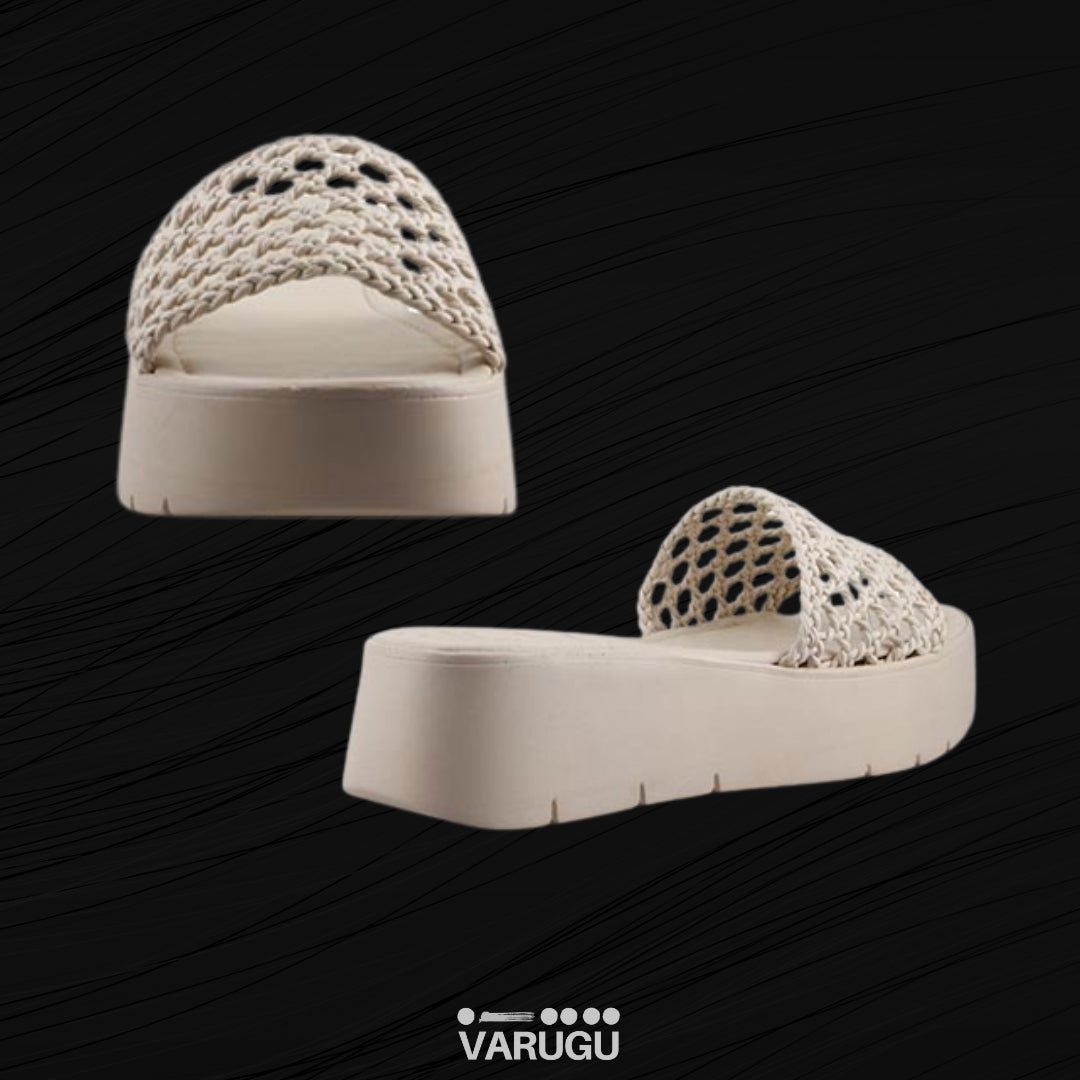Sandalias de sintético tejido con plataforma