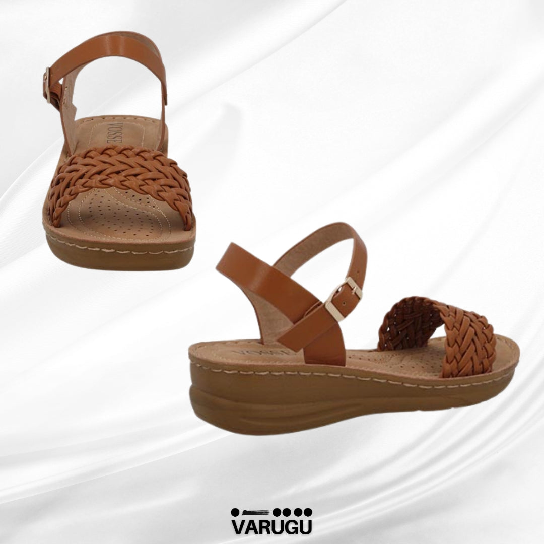 Sandalias con tiras trenzadas color Tan