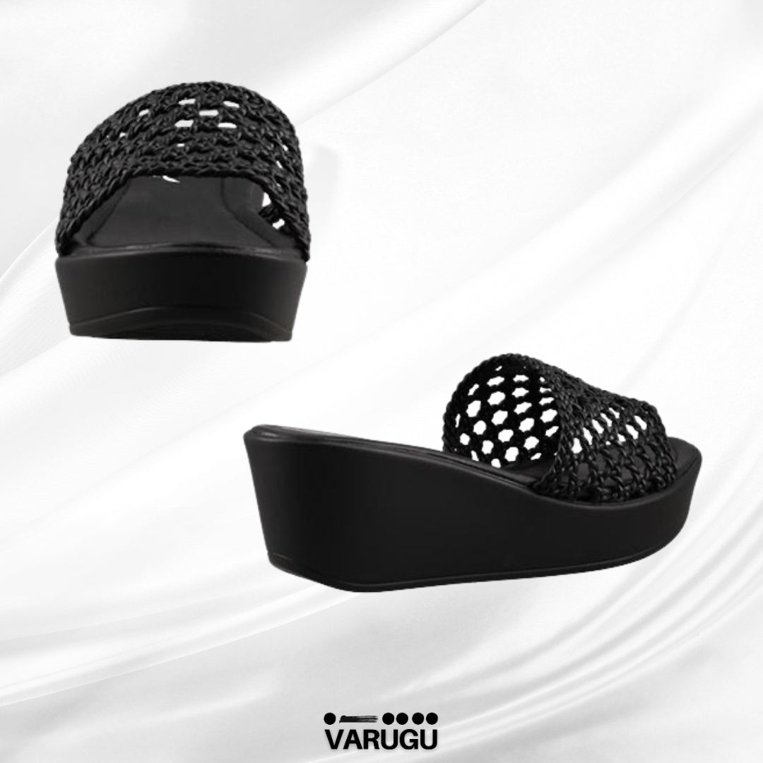 Sandalias negras de sintético tejido