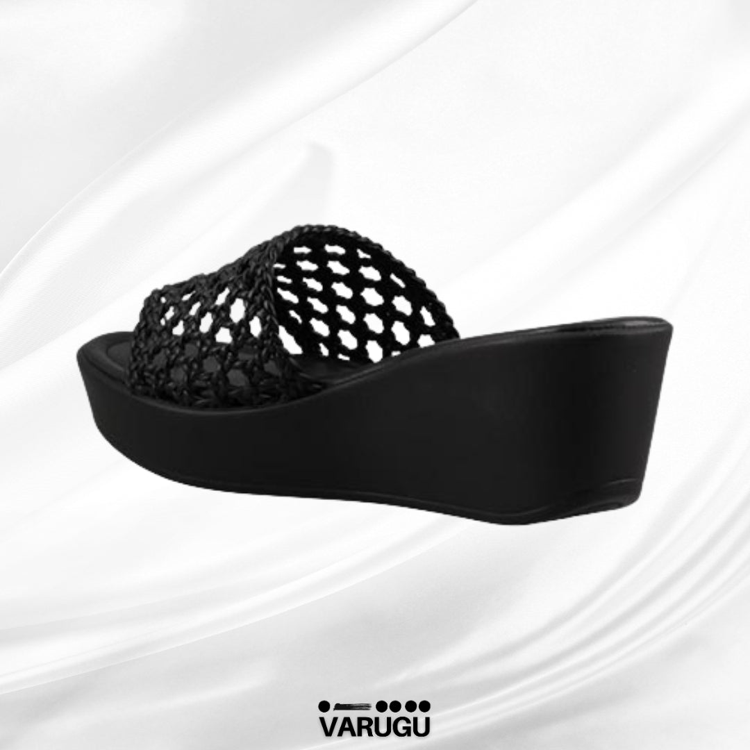 Sandalias negras de sintético tejido