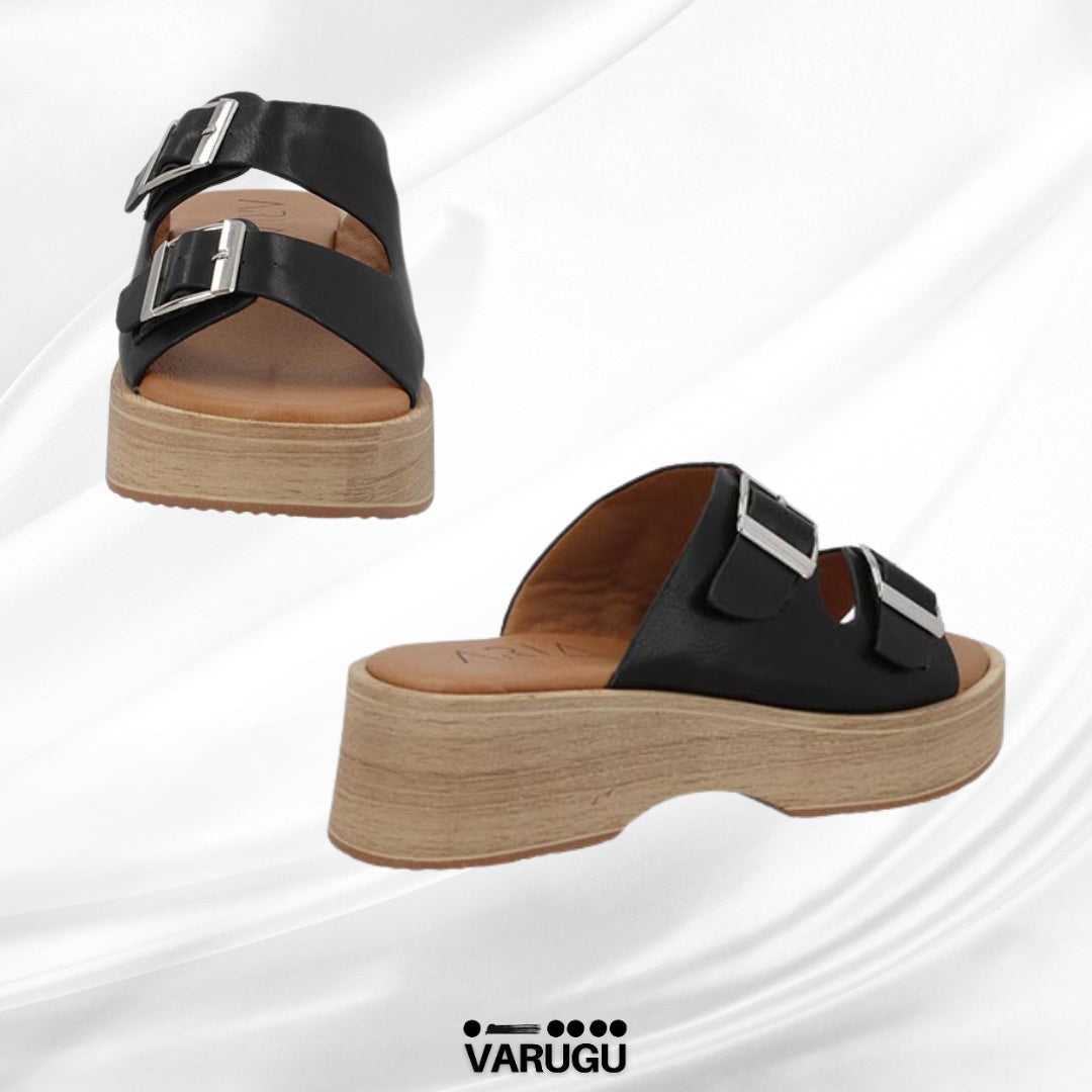 Sandalias negras de suela ultra ligera