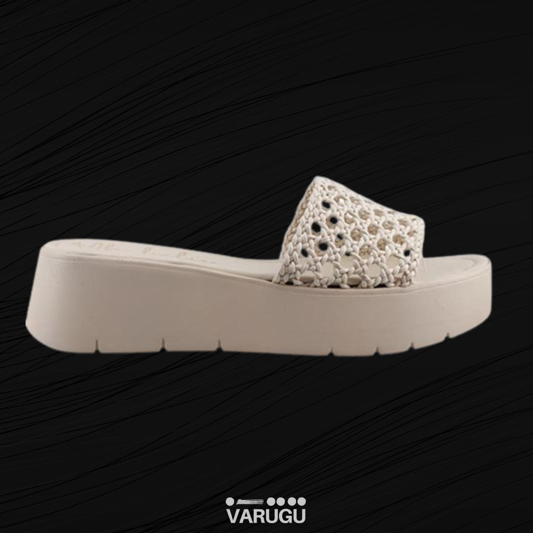 Sandalias de sintético tejido con plataforma
