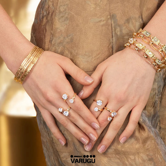 Pulsera semanario con diseño baño de oro