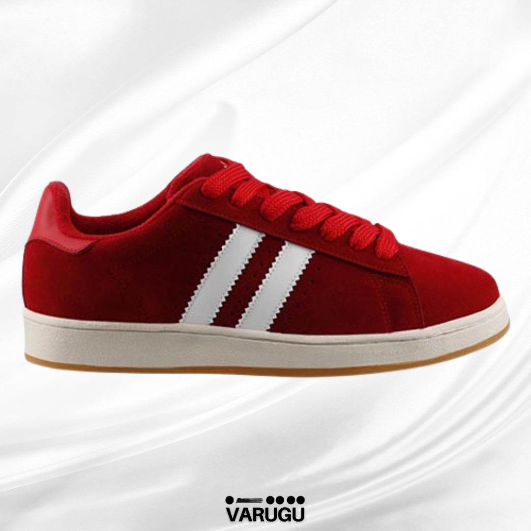 Tenis DEATH BEAR color rojo con franjas blancas para caballero