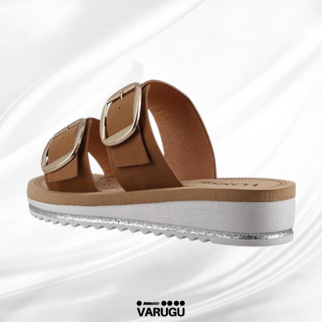 Sandalias con plantilla acolchonada y doble hebilla