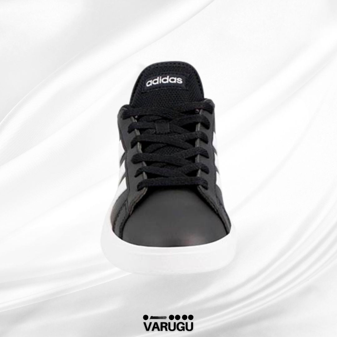 Tenis ADIDAS color negro con franjas blancas mujer