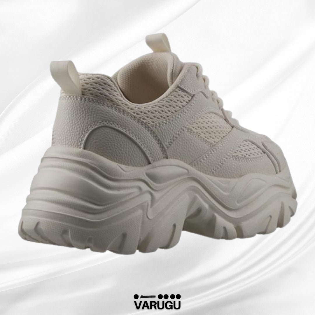 Tenis beige altos de mujer