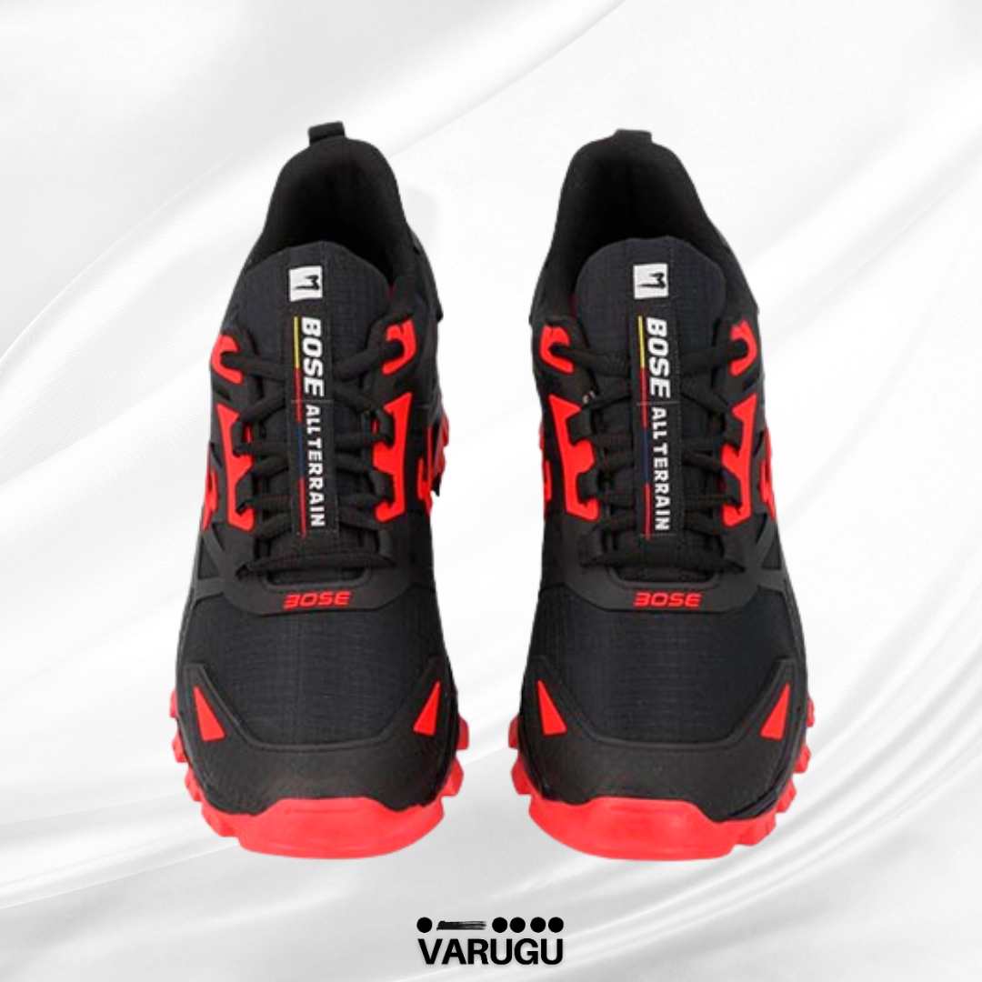Tenis deportivo color negro con rojo para hombre