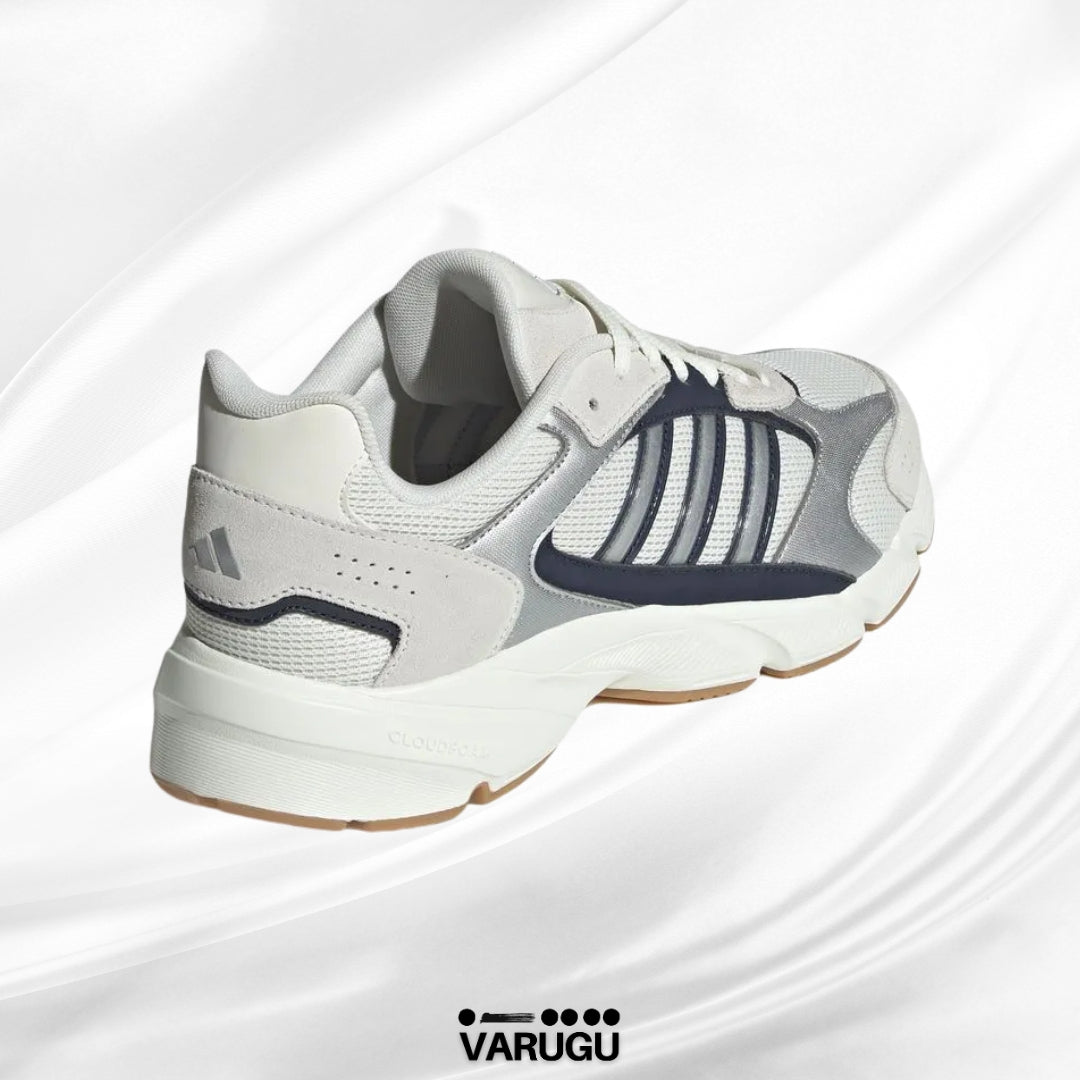 Tenis ADIDAS blancos con detalles plateados para caballero