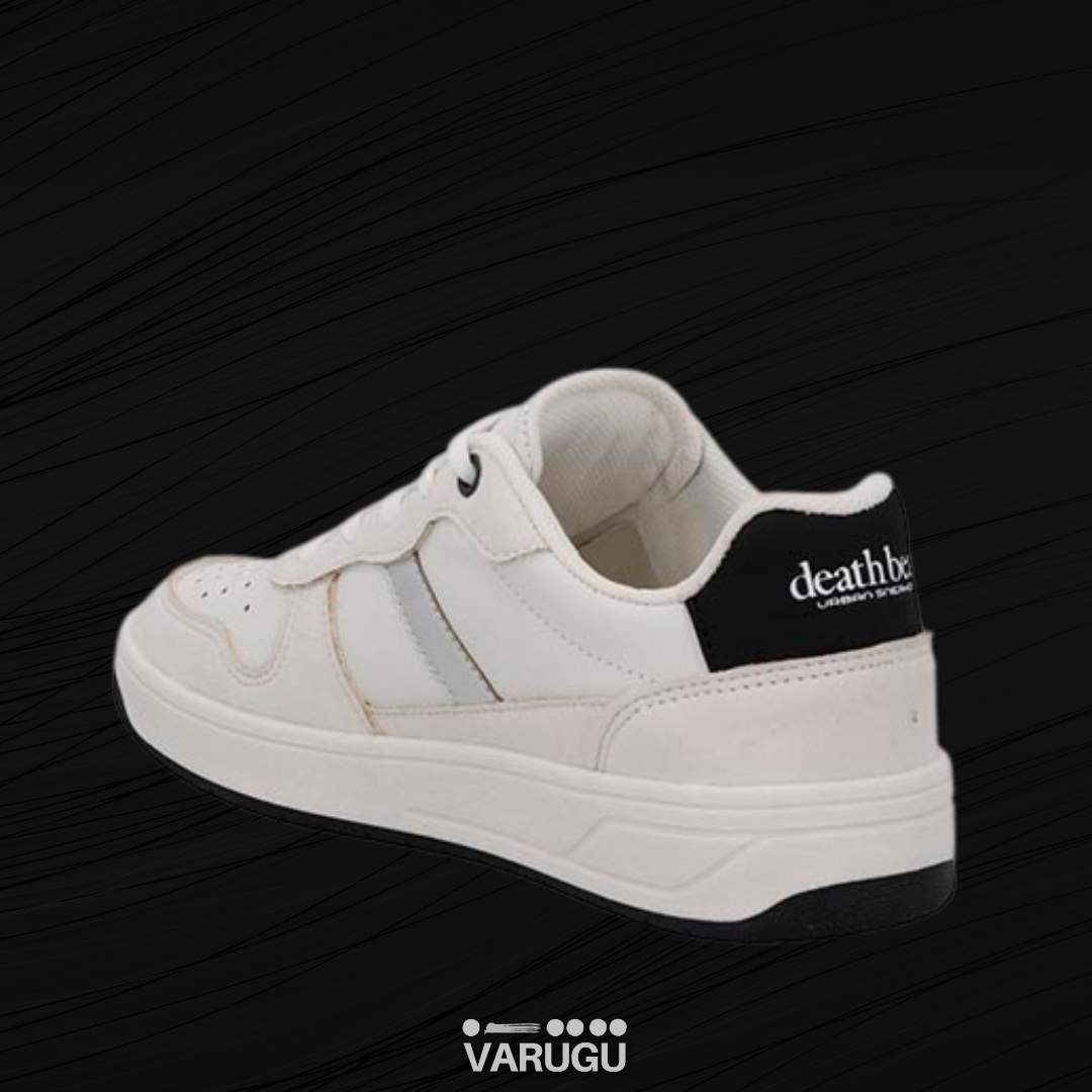 Tenis blancos con negro y plata de mujer