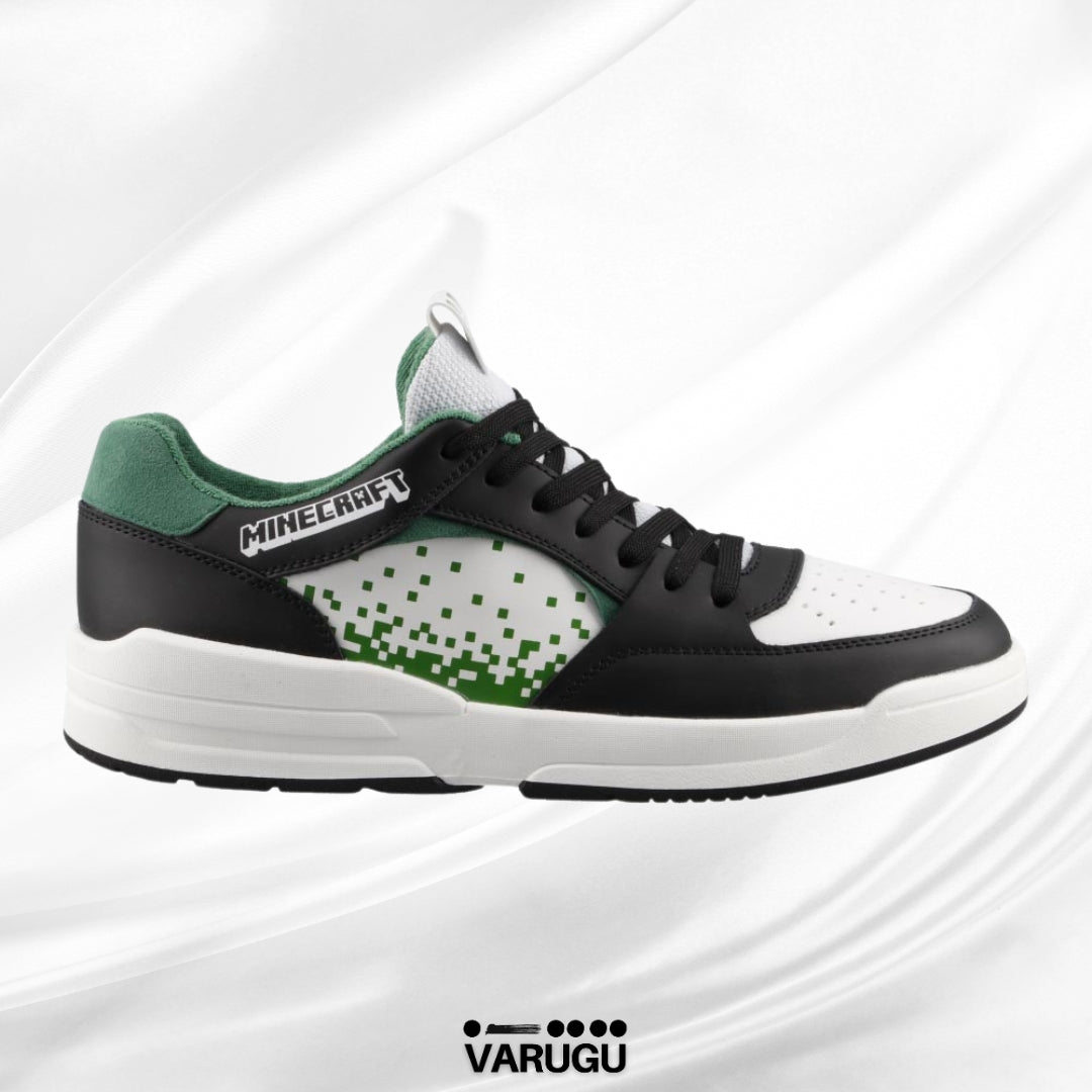 Tenis MINECRAFT negros con verde para hombre