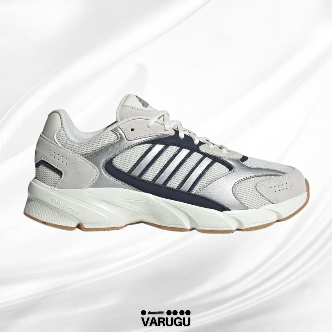 Tenis ADIDAS blancos con detalles plateados para caballero