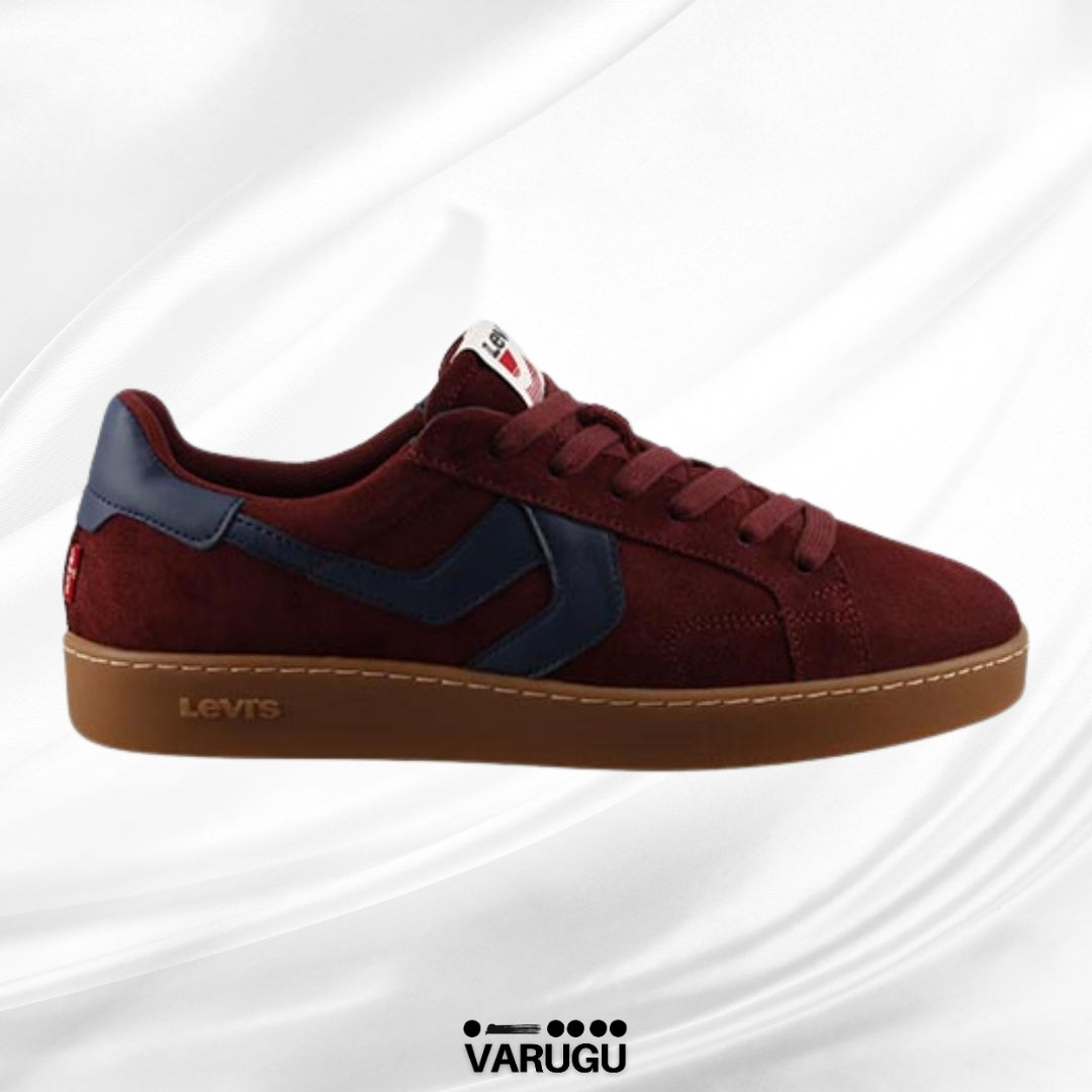 Tenis LEVIS elegantes color rojo vino para hombre
