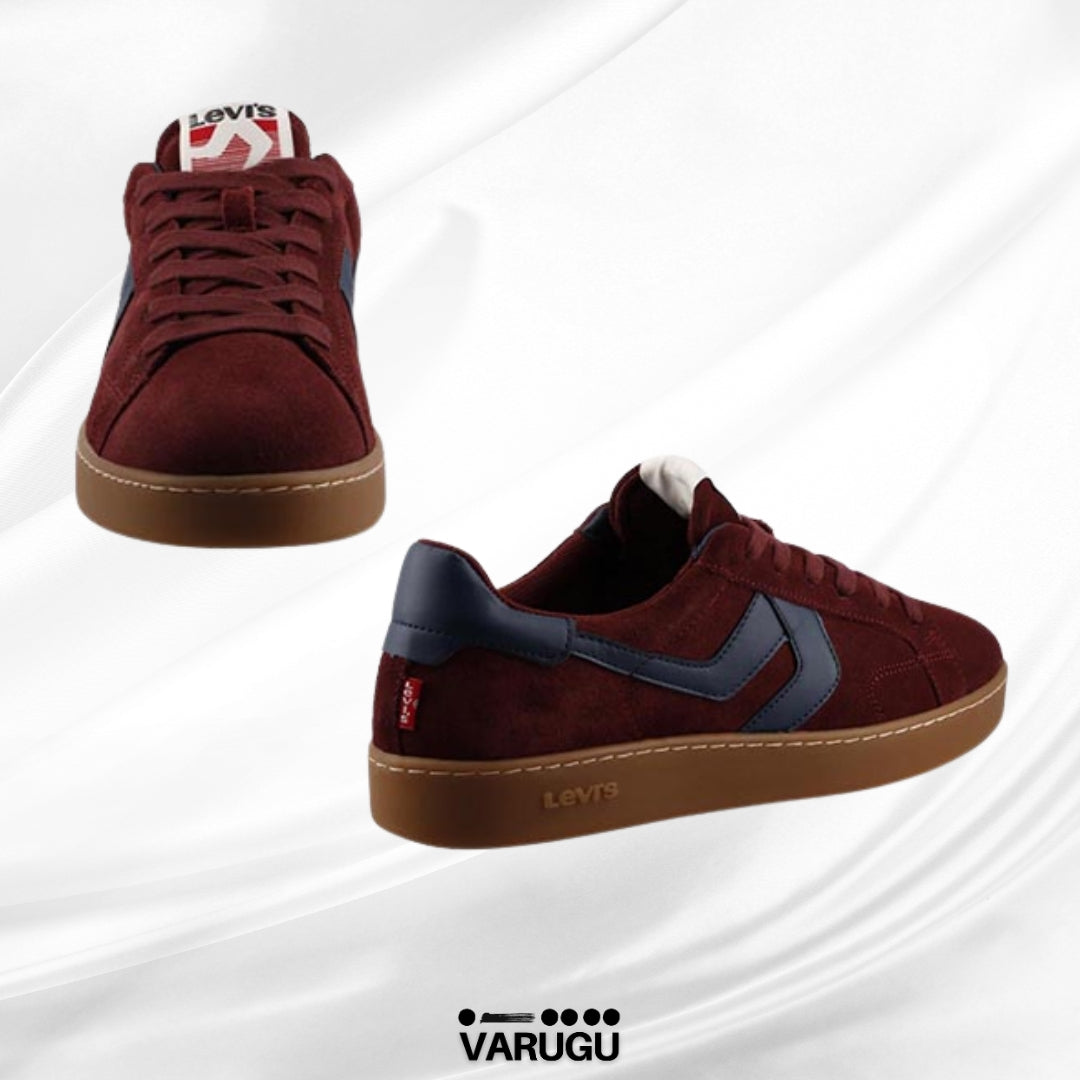 Tenis LEVIS elegantes color rojo vino para hombre