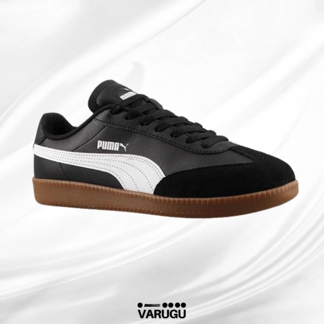 Tenis PUMA negros con franja blanca mujer