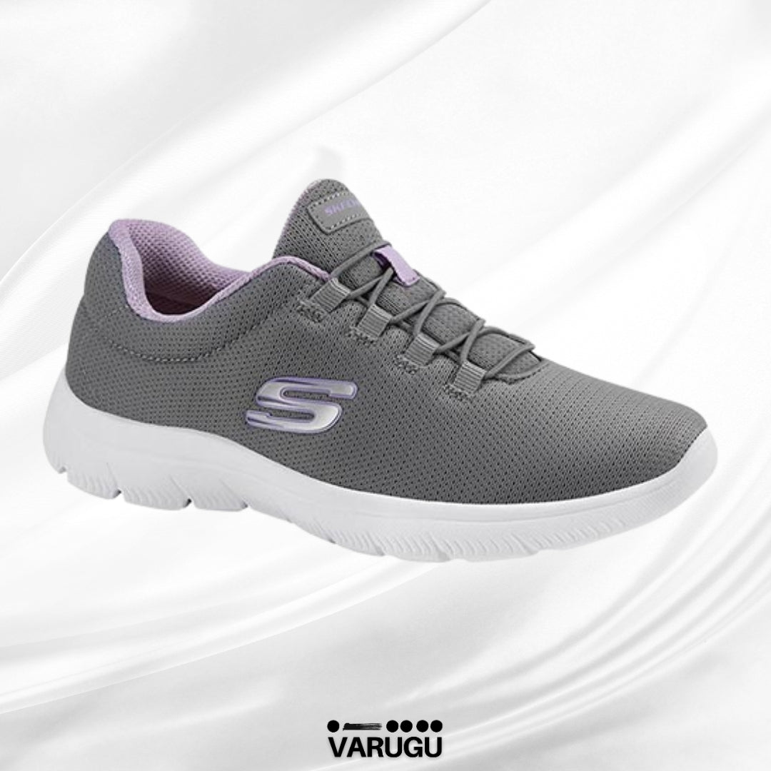 Tenis acolchados gris SKECHERS SPORT para dama