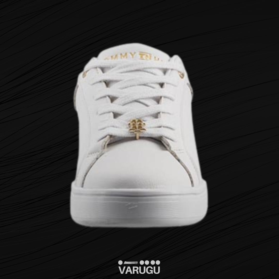Tenis Tommy Hill blancos con dorado