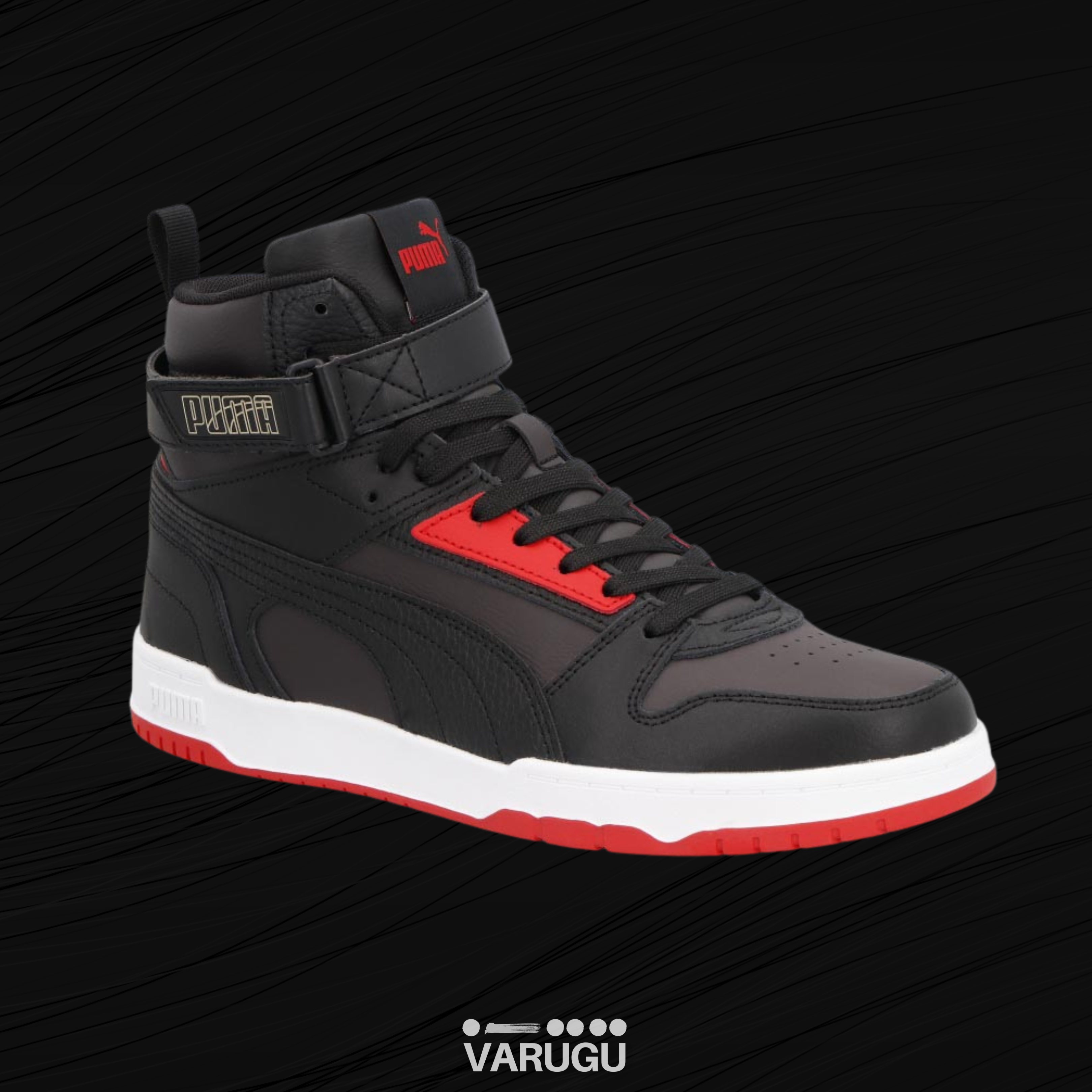 Tenis puma negro con rojo deals