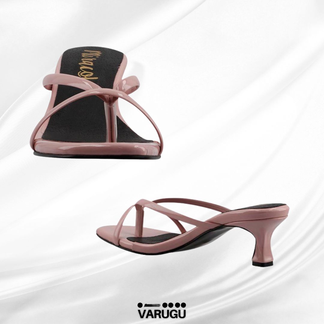 Tacones rosas cómodos tacón bajo